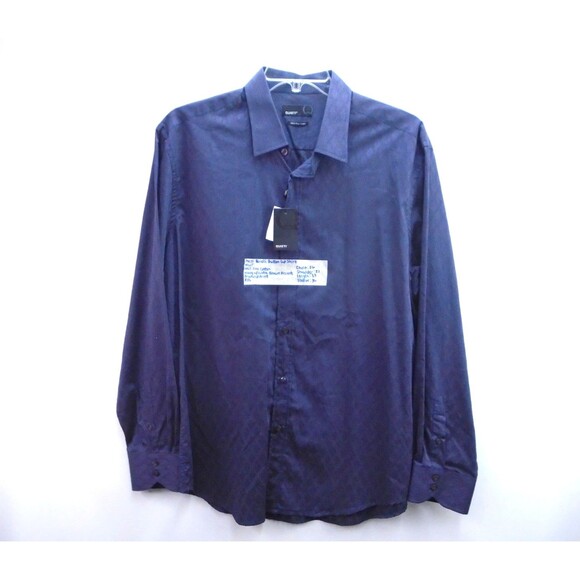 Quieti Other - Quieti Mens Size XXL Long Sleeve Point Collar Woven Stretch Shirt Fine Cotton